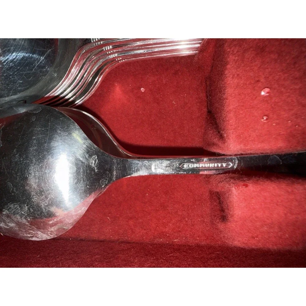 VTG Community Silverplate Flatware Set Oneida Chest Rogers Ladle